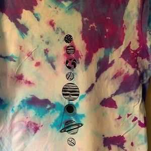 Homemade tye dye space tee shirt